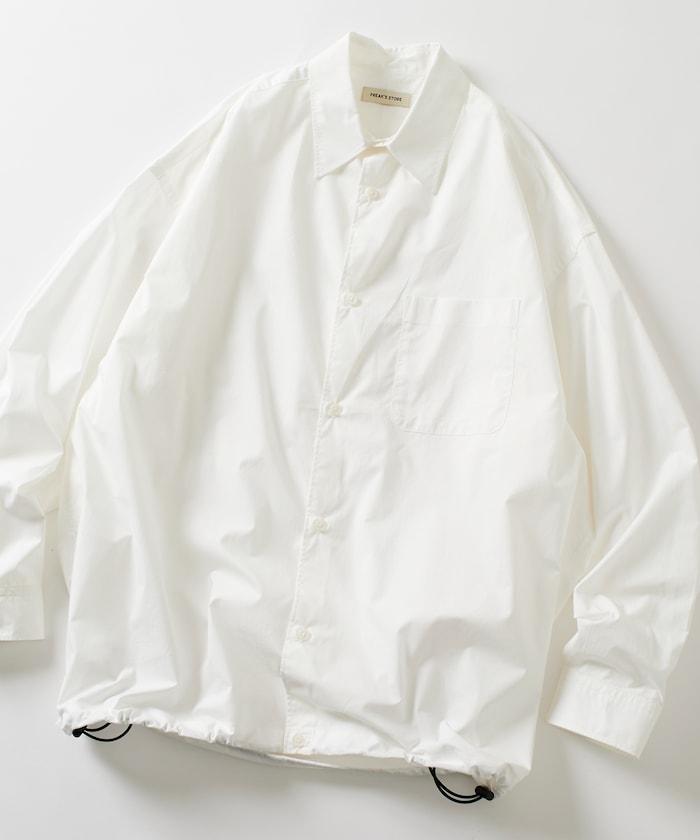 寬鬆版型抽繩常規領襯衫 / 下襬抽繩