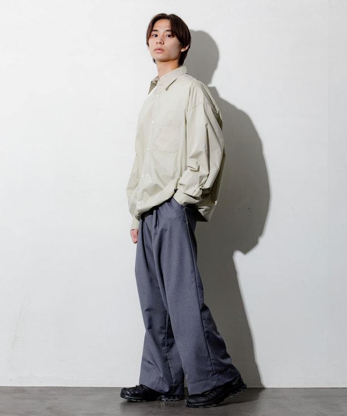 寬鬆版型抽繩常規領襯衫 / 下襬抽繩