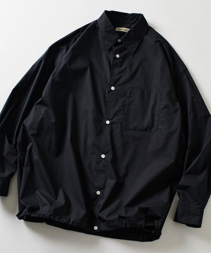 寬鬆版型抽繩常規領襯衫 / 下襬抽繩