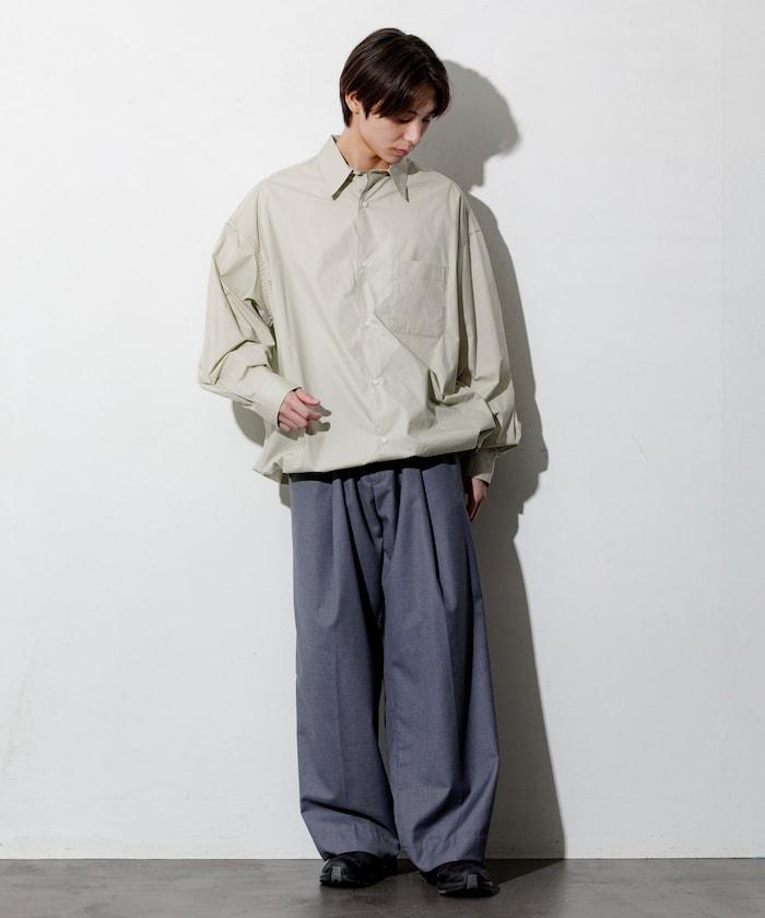 寬鬆版型抽繩常規領襯衫 / 下襬抽繩