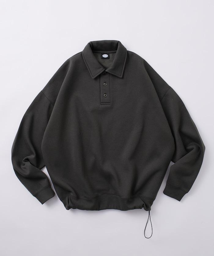 リラックスフィット スピンドル ポロカラー スウェット / ヘムコード 【限定展開】