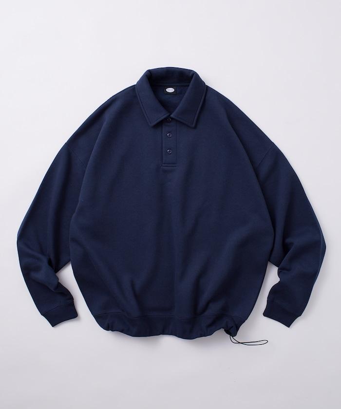 リラックスフィット スピンドル ポロカラー スウェット / ヘムコード 【限定展開】