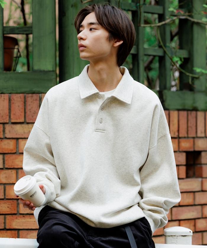 リラックスフィット スピンドル ポロカラー スウェット / ヘムコード 【限定展開】