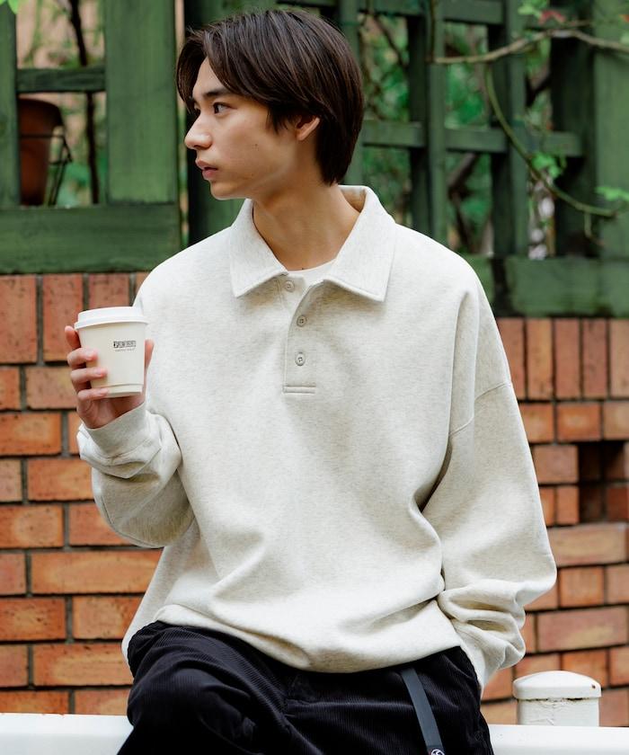 リラックスフィット スピンドル ポロカラー スウェット / ヘムコード 【限定展開】