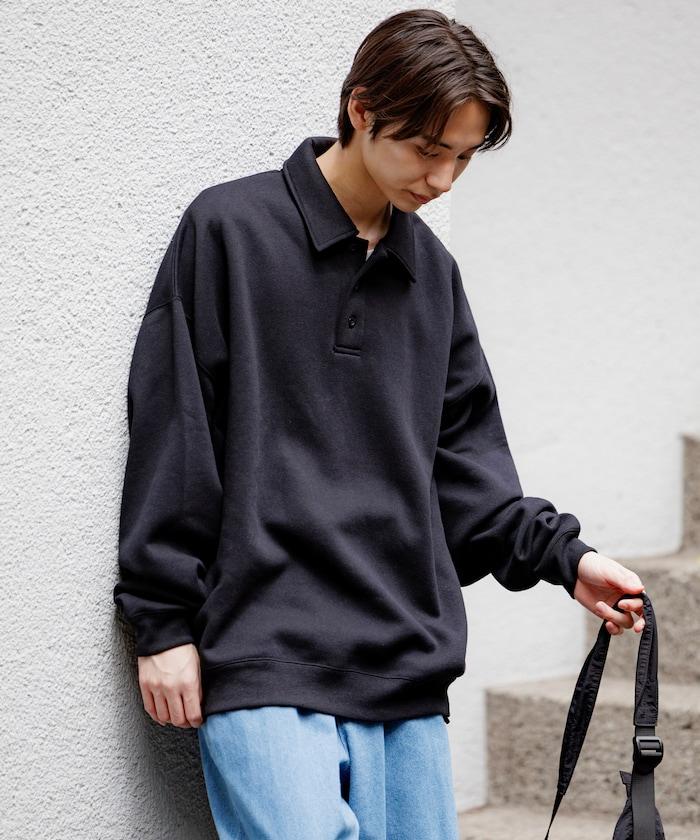 リラックスフィット スピンドル ポロカラー スウェット / ヘムコード 【限定展開】
