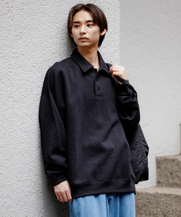 リラックスフィット スピンドル ポロカラー スウェット / ヘムコード 【限定展開】