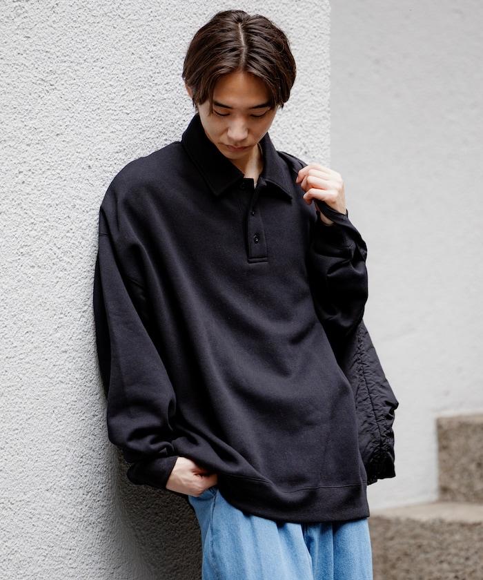 リラックスフィット スピンドル ポロカラー スウェット / ヘムコード 【限定展開】