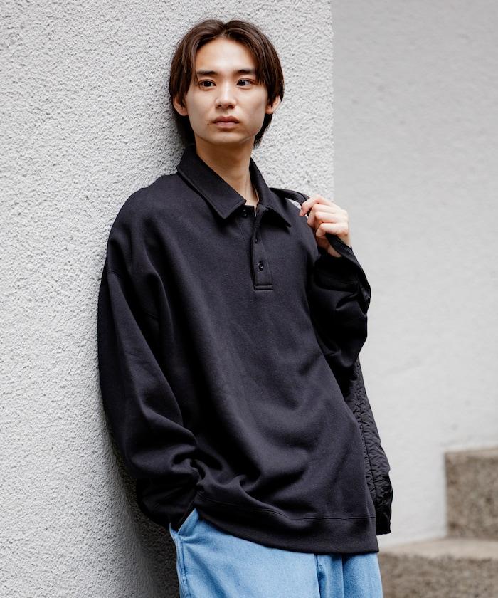 リラックスフィット スピンドル ポロカラー スウェット / ヘムコード 【限定展開】