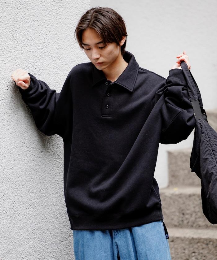 リラックスフィット スピンドル ポロカラー スウェット / ヘムコード 【限定展開】