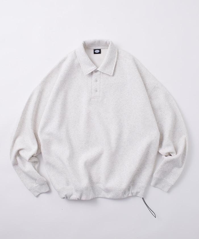 リラックスフィット スピンドル ポロカラー スウェット / ヘムコード 【限定展開】