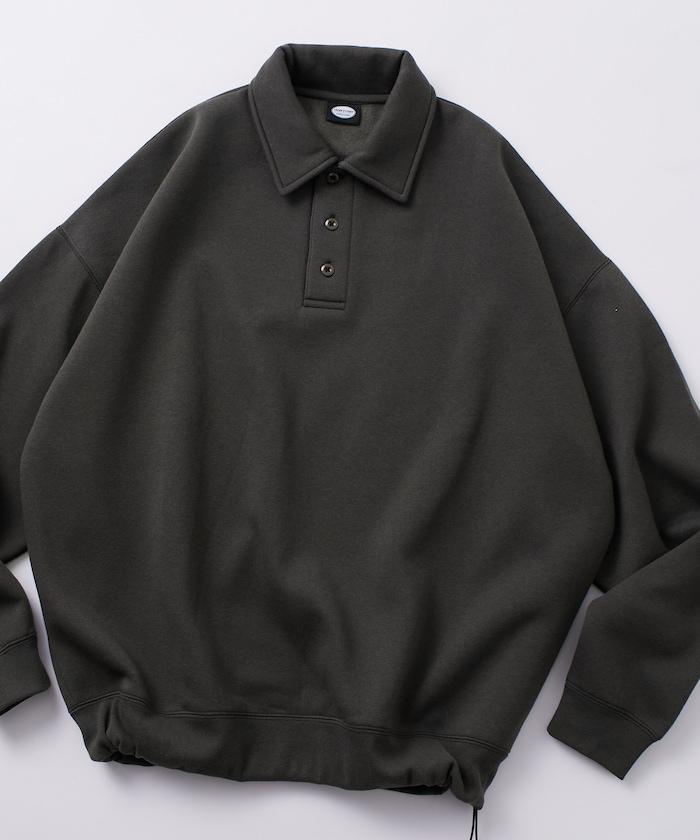 リラックスフィット スピンドル ポロカラー スウェット / ヘムコード 【限定展開】