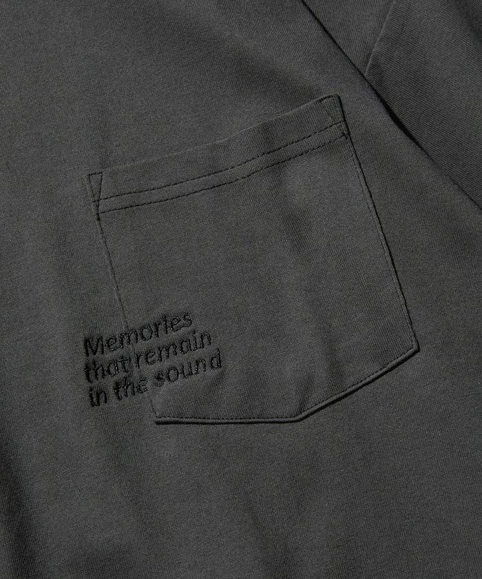 寬鬆版型 單點刺繡 袖部印花 口袋T恤 / 長袖T恤 / 下襬抽繩