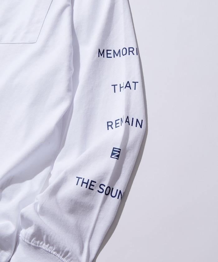 寬鬆版型 單點刺繡 袖部印花 口袋T恤 / 長袖T恤 / 下襬抽繩