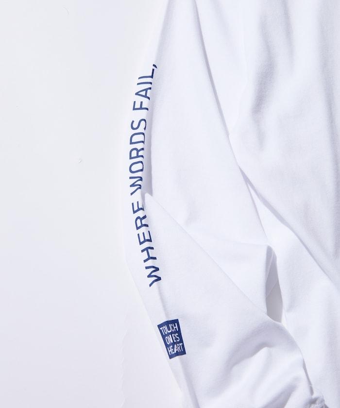 寬鬆版型 單點刺繡 袖部印花 口袋T恤 / 長袖T恤 / 下襬抽繩