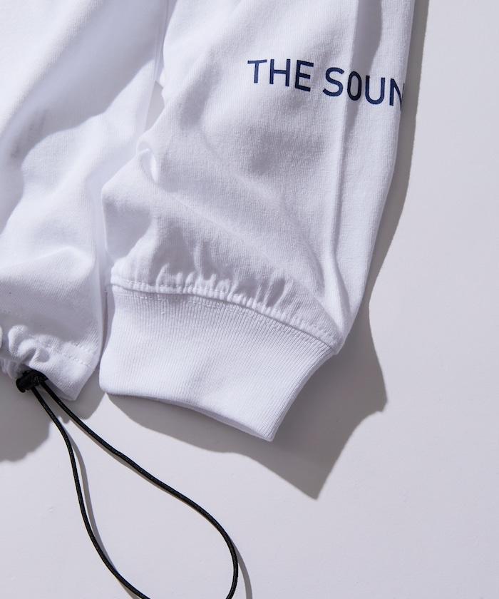 寬鬆版型 單點刺繡 袖部印花 口袋T恤 / 長袖T恤 / 下襬抽繩