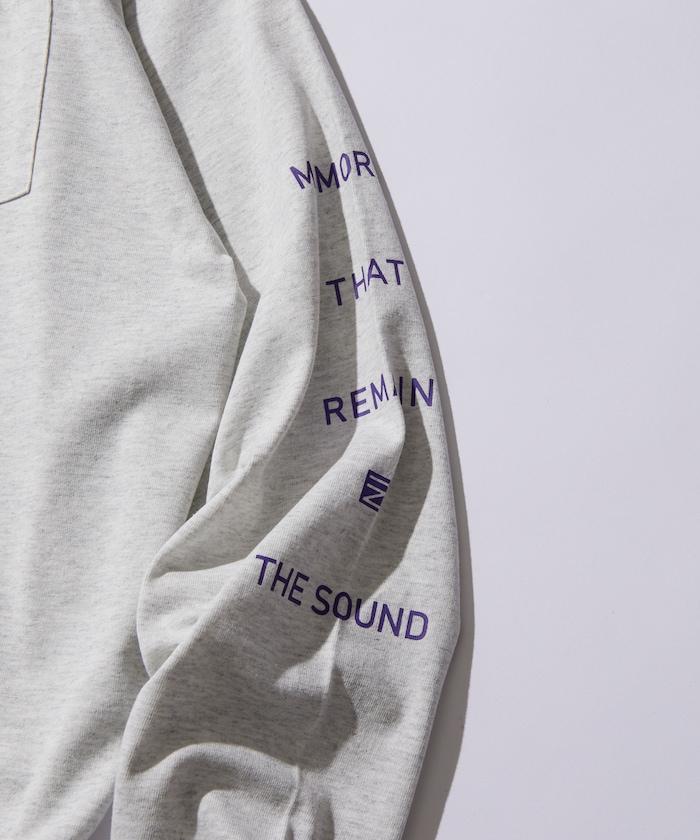 寬鬆版型 單點刺繡 袖部印花 口袋T恤 / 長袖T恤 / 下襬抽繩