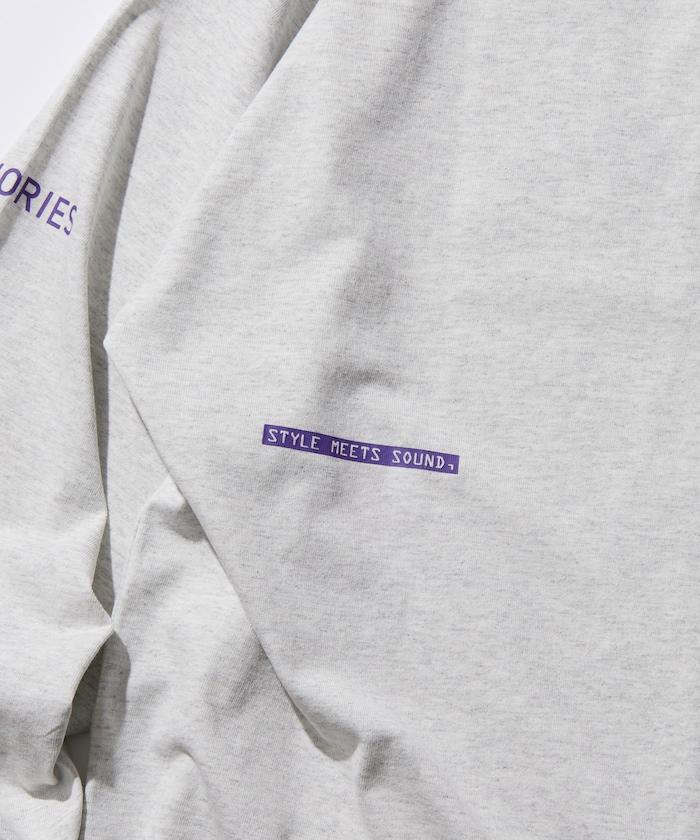 寬鬆版型 單點刺繡 袖部印花 口袋T恤 / 長袖T恤 / 下襬抽繩