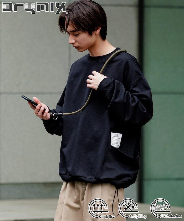Drymix(R) / 乾爽混紡寬鬆版型側袋圓領衛衣