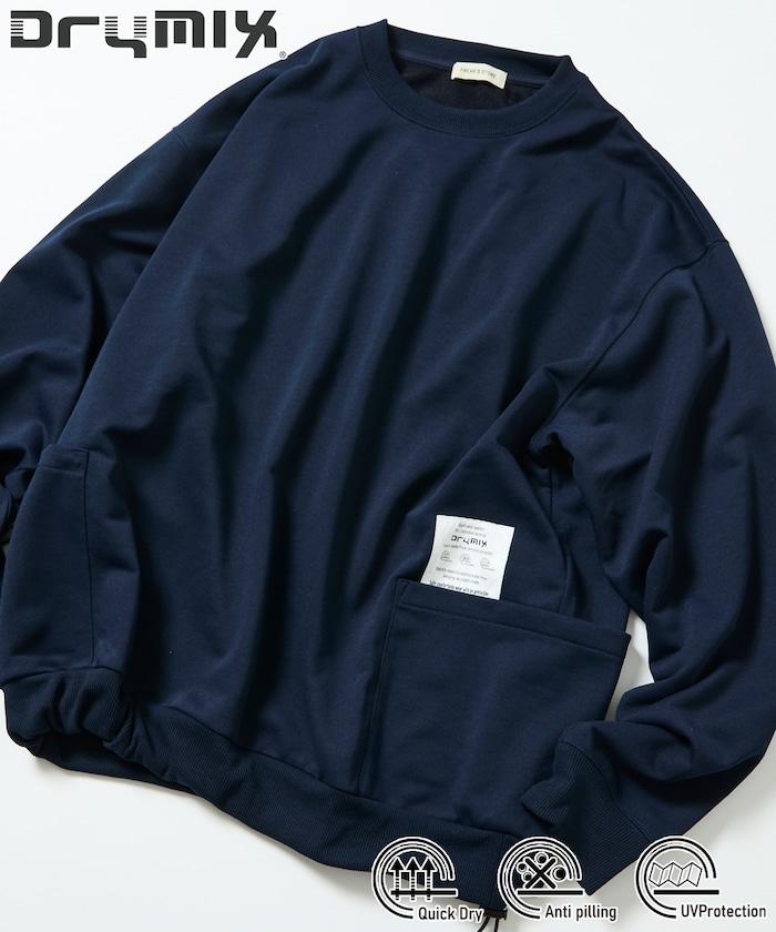 Drymix(R) / 乾爽混紡寬鬆版型側袋圓領衛衣