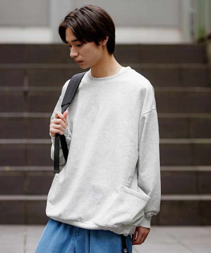 Drymix(R) / 乾爽混紡寬鬆版型側袋圓領衛衣