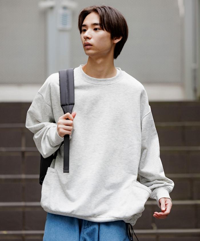 Drymix(R) / 乾爽混紡寬鬆版型側袋圓領衛衣