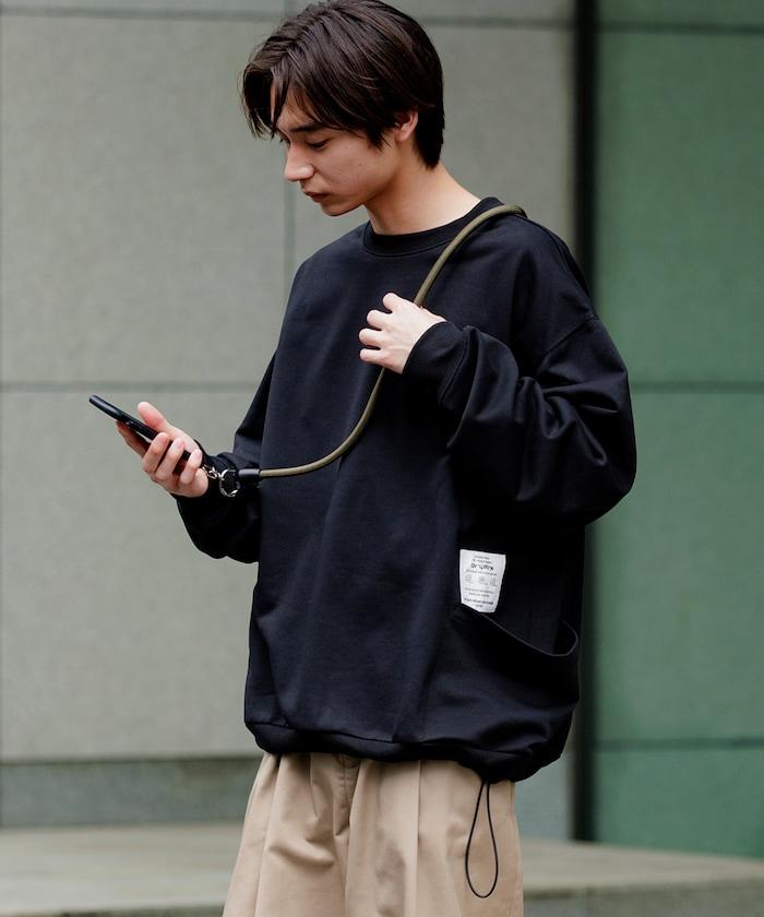 Drymix(R) / 乾爽混紡寬鬆版型側袋圓領衛衣