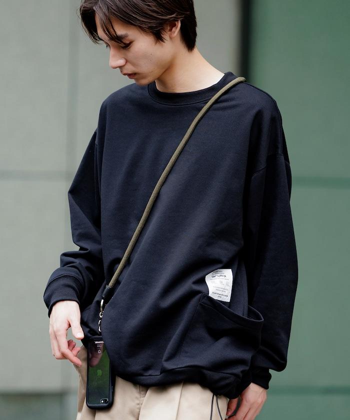 Drymix(R) / 乾爽混紡寬鬆版型側袋圓領衛衣