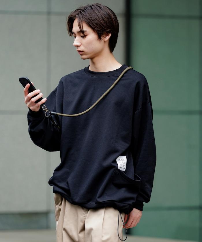 Drymix(R) / 乾爽混紡寬鬆版型側袋圓領衛衣