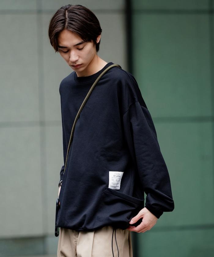 Drymix(R) / 乾爽混紡寬鬆版型側袋圓領衛衣