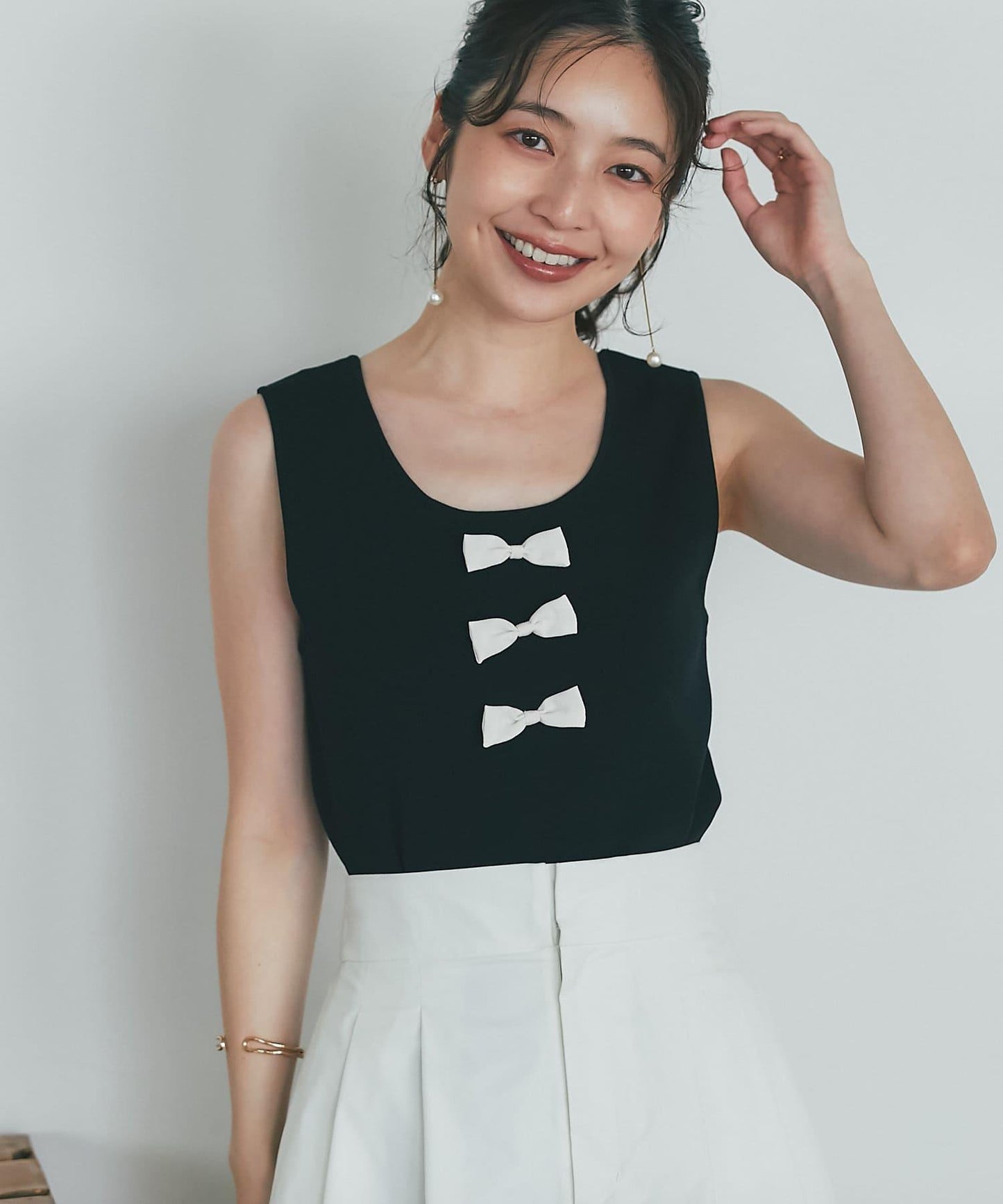 【La boutique BonBon】帶蝴蝶結針織背心