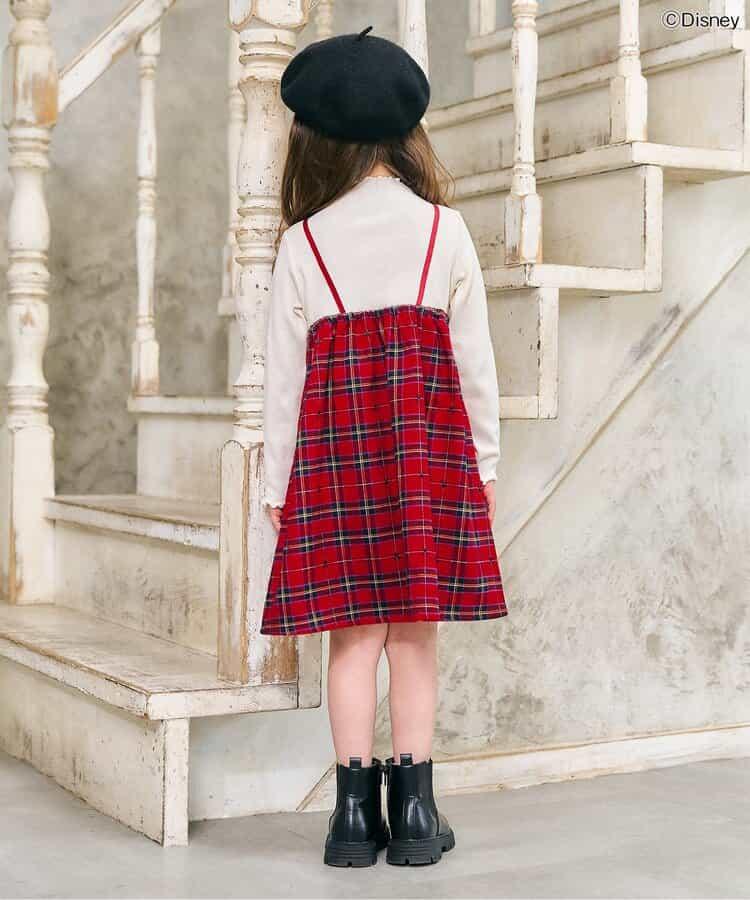 【リンク】《迪士尼》角色蝴蝶結吊帶拼接連衣裙