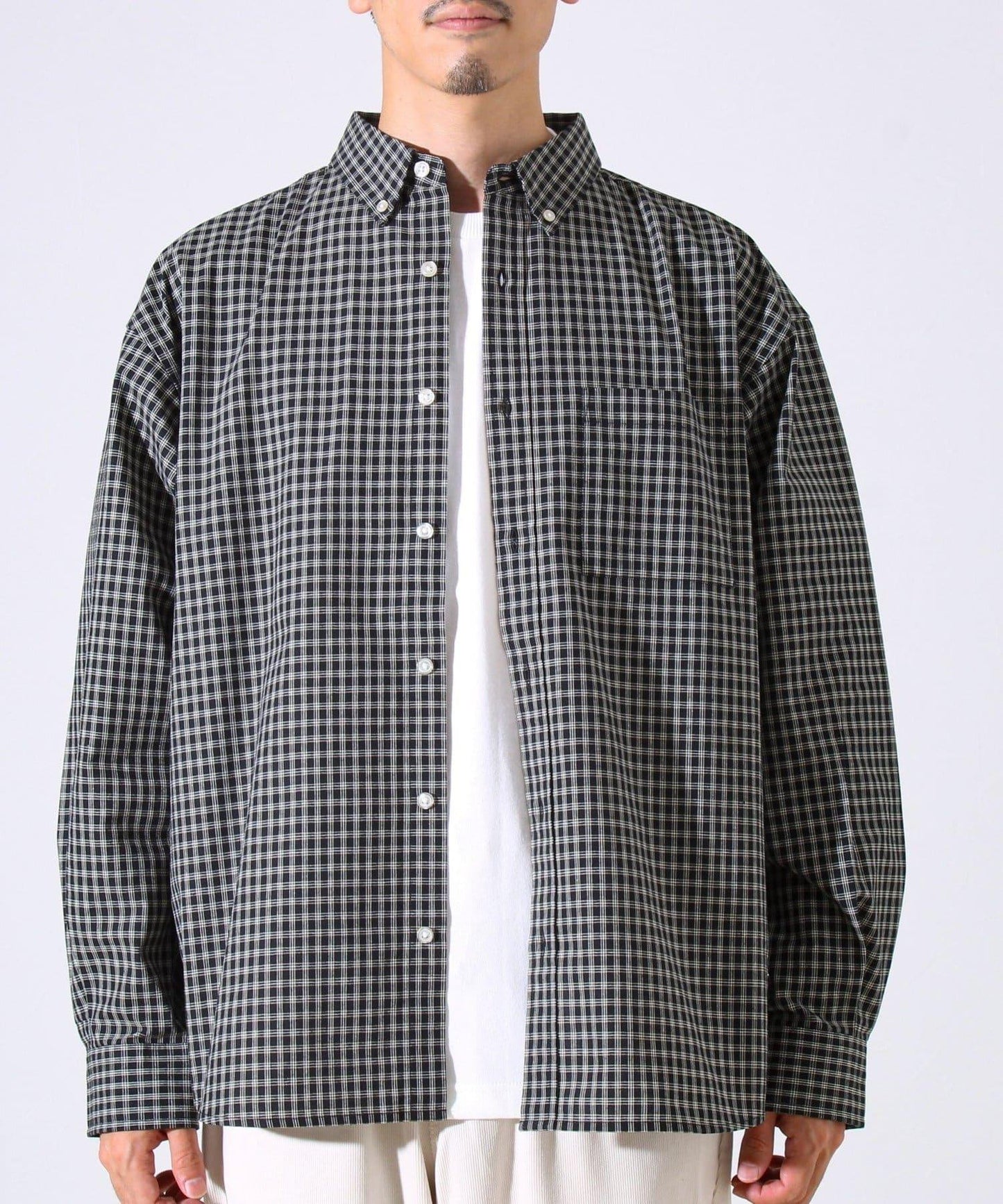 【襯衫+T恤兩件套】TC平紋小格子套裝