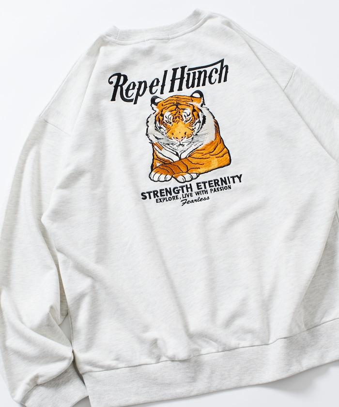 寬鬆版型設計刺繡圓領衛衣 / TIGER