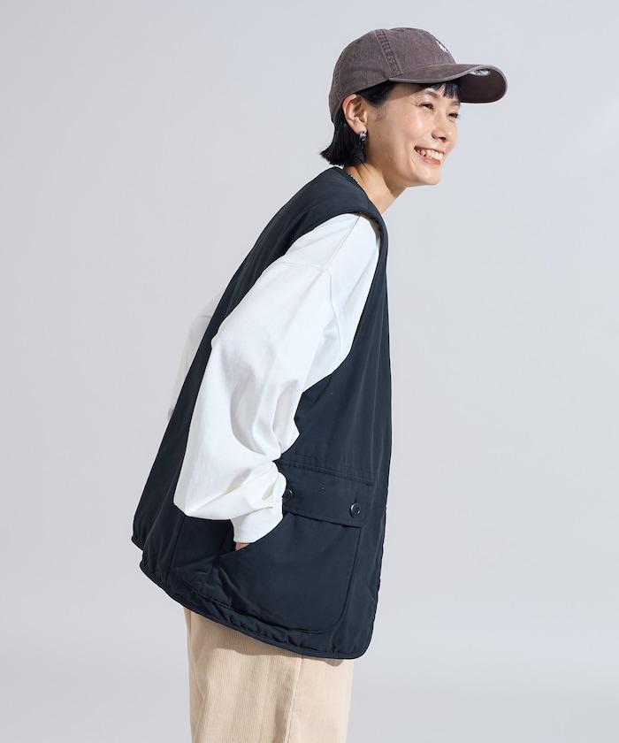 棉尼龍斜紋雙面穿羊羔絨馬甲