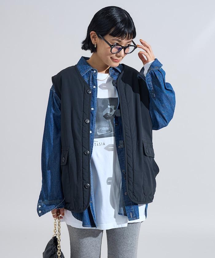 棉尼龍斜紋雙面穿羊羔絨馬甲