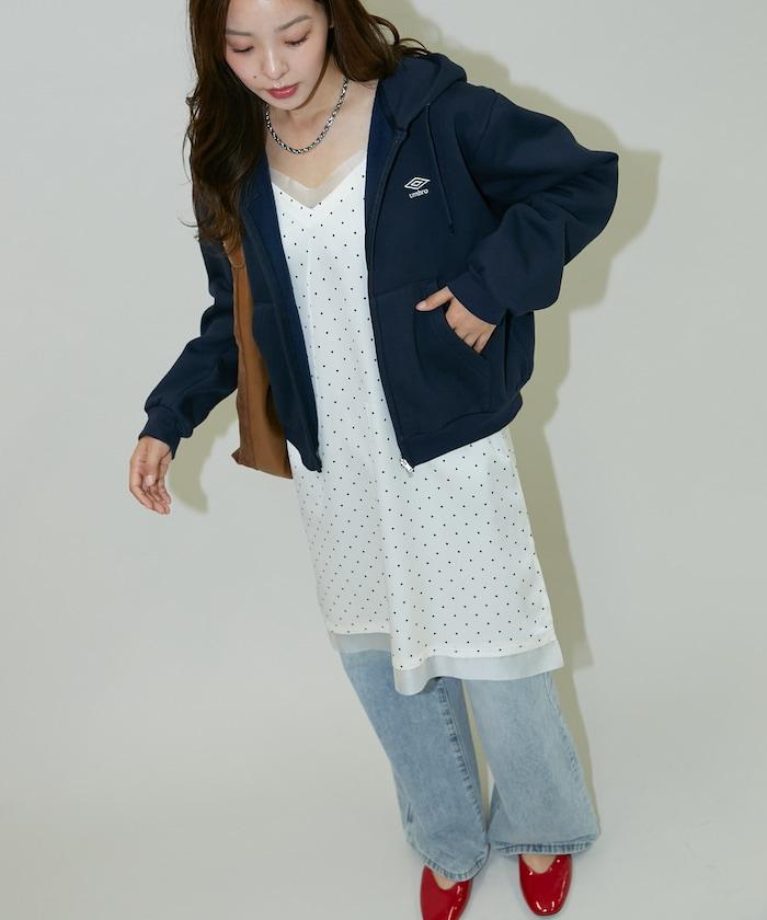 簡約刺繡拉鍊連帽衛衣