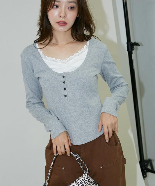 層疊風格亨利領上衣