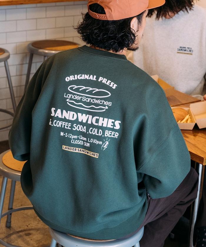 LANDER SANDWICHES×FREAK'S STORE/蘭德爾 特別款 寬鬆版型 背部印花 圓領衛衣