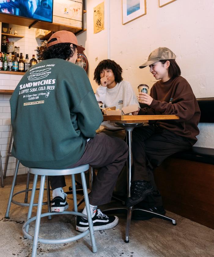 LANDER SANDWICHES×FREAK'S STORE/蘭德爾 特別款 寬鬆版型 背部印花 圓領衛衣