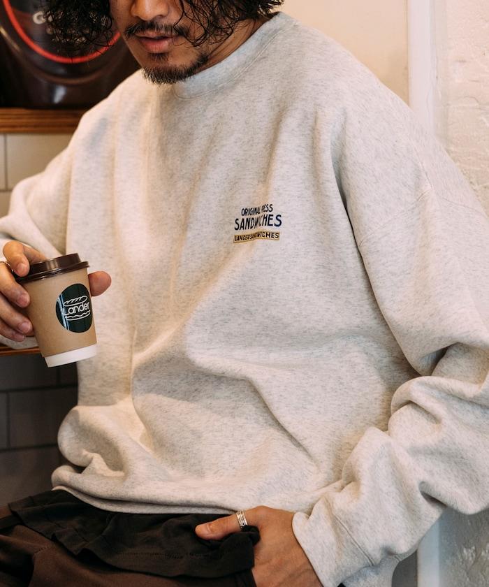 LANDER SANDWICHES×FREAK'S STORE/蘭德爾 特別款 寬鬆版型 背部印花 圓領衛衣