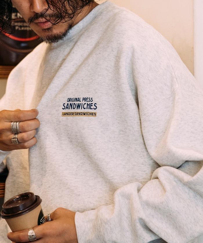 LANDER SANDWICHES×FREAK'S STORE/蘭德爾 特別款 寬鬆版型 背部印花 圓領衛衣