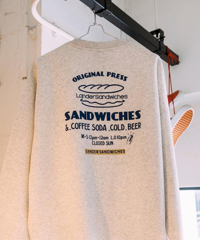 LANDER SANDWICHES×FREAK'S STORE/蘭德爾 特別款 寬鬆版型 背部印花 圓領衛衣