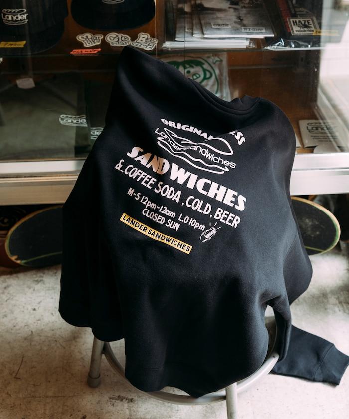 LANDER SANDWICHES×FREAK'S STORE/蘭德爾 特別款 寬鬆版型 背部印花 圓領衛衣