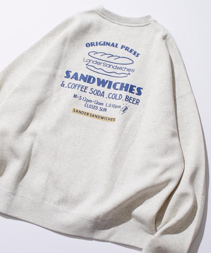 LANDER SANDWICHES×FREAK'S STORE/蘭德爾 特別款 寬鬆版型 背部印花 圓領衛衣