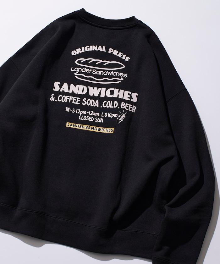LANDER SANDWICHES×FREAK'S STORE/蘭德爾 特別款 寬鬆版型 背部印花 圓領衛衣