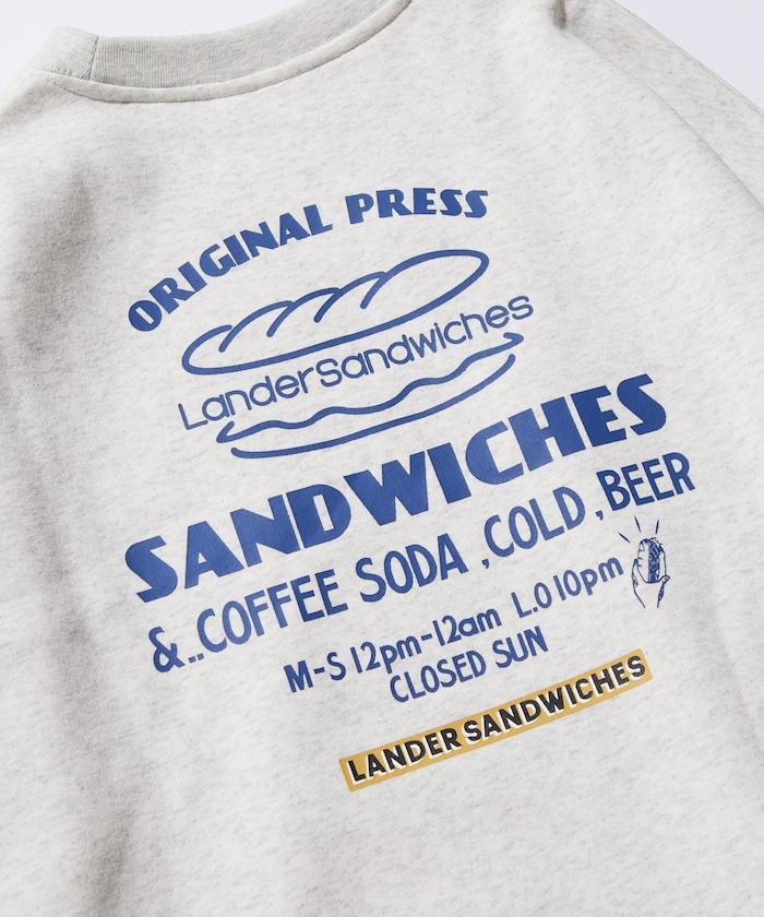 LANDER SANDWICHES×FREAK'S STORE/蘭德爾 特別款 寬鬆版型 背部印花 圓領衛衣