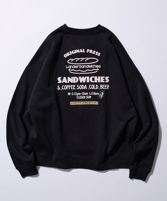 LANDER SANDWICHES×FREAK'S STORE/蘭德爾 特別款 寬鬆版型 背部印花 圓領衛衣