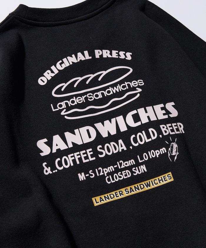 LANDER SANDWICHES×FREAK'S STORE/蘭德爾 特別款 寬鬆版型 背部印花 圓領衛衣