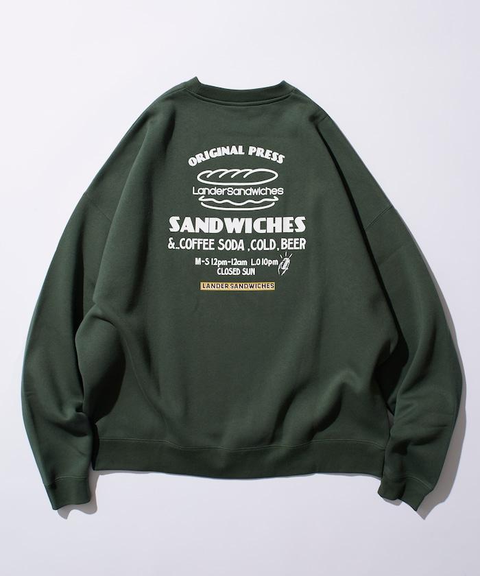 LANDER SANDWICHES×FREAK'S STORE/蘭德爾 特別款 寬鬆版型 背部印花 圓領衛衣