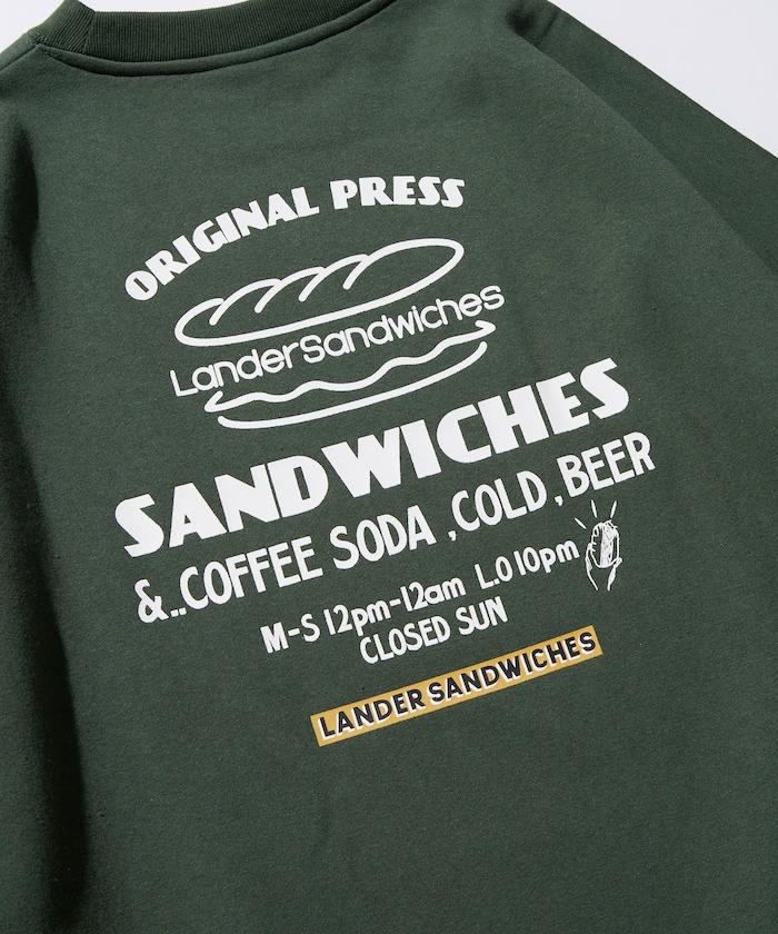 LANDER SANDWICHES×FREAK'S STORE/蘭德爾 特別款 寬鬆版型 背部印花 圓領衛衣